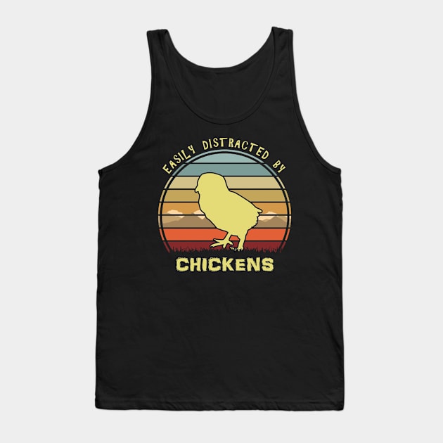 Easily Distracted By Chickens Tank Top by Nerd_art